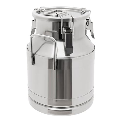 10L/ 2.64gal Milk Can 201 Stainless Steel Seamless Milk Jug Milk Pail, Anti-Leak Liquid Storage Container with Tight Lid and Handle - size: 10L
