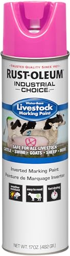 Rust-Oleum 383018 Livestock Marking Spray Paint, 17 oz, Fluorescent Pink
