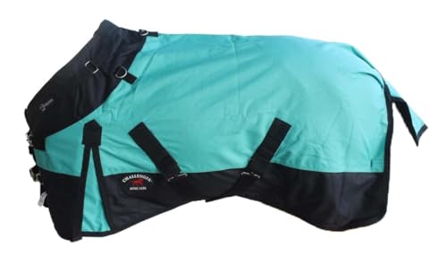 Challenger 1200D Foal Turnout Waterproof Fleece Lined Medium Winter Blanket 519LG06 - color: Turquoise, size: 52 Inches