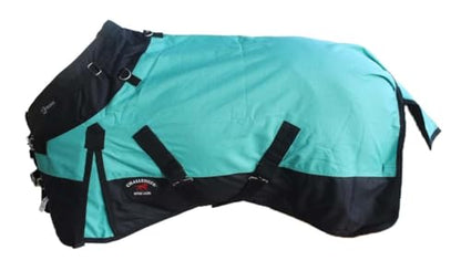 Challenger 1200D Foal Turnout Waterproof Fleece Lined Medium Winter Blanket 519LG06 - color: Turquoise, size: 52 Inches