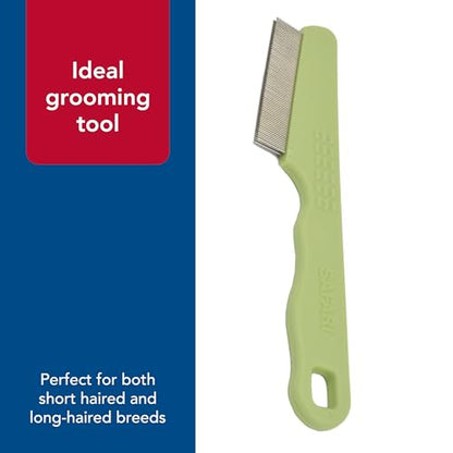 Coastal Pet Safari Double Row Comb - Helps Dry Skin - For Flea Prevention and Detection in Pets with Short and Long Hair