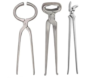 3 PCS Farrier Horse Hoof Care Kit – 15” Hoof Nippers, Hoof Clincher & Hoof Tester – Heavy-Duty Equine Trimming & Shoeing Tools Set for Farriers, Blacksmiths & Horse Owners – Steel Farrier Tools Kit