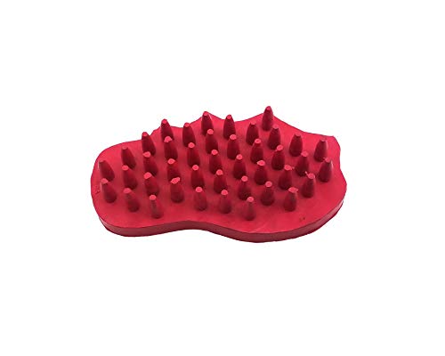 Grewal Equestrian Snuggy Clean Large Teeth Rubber Groomer Curry (Pink) - color: Pink
