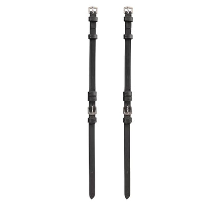 English Bridle Cheek Pieces– 5/8" (16mm) Leather Replacement Cheekpieces with Buckle Fastening – Premium Vegetable-Tanned Leather Horse Tack – Stainless Steel Hardware – Full Size - color: Black, size: Pony/Small Size