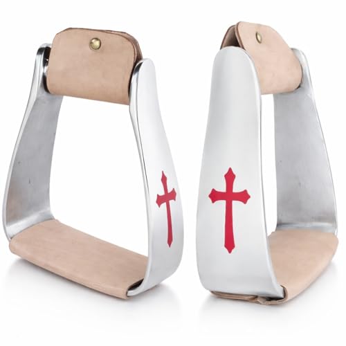 CHALLENGER 5-1/4 Wide Horse Saddle Western Lightweight Aluminum Angled Saddle Wide Stirrups Cross 5136L