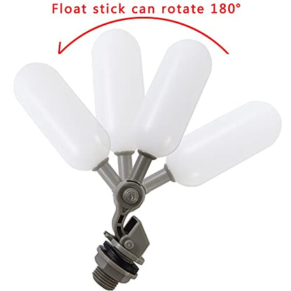 ROYHOO 4PCS 1/2 Inch Float Ball Valve Plastic Water Float Valve Mini Plastic Float Valve with Adjustable Arm for Automatic Water Level Control of Water Tank Gray