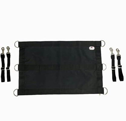 Majestic Ally 1200D 29"x19" Horse Stall Guard with Replaceable and Adjustable Length Straps and Replaceable Hardware (Black Black) - color: Black Black
