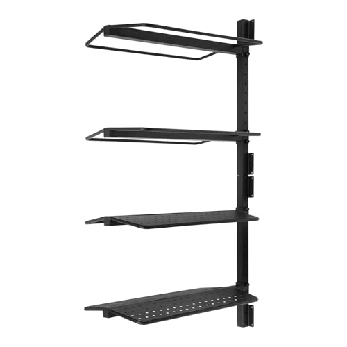 4-Tier Wall Mounted Saddle Rack, Heavy Duty Steel Saddle Storage Rack with Adjustable Spacing, 55 Lb per Tier Horse Tack Organizer for Barn Home Garage, Stables, Garages, Barns, Utility Rooms
