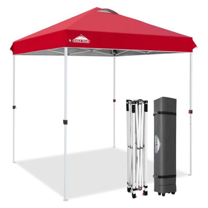 EAGLE PEAK 6.6x6.6 Pop Up Canopy Tent Easy Up Canopy Outdoor, Red - color: Red, size: 6.6x6.6