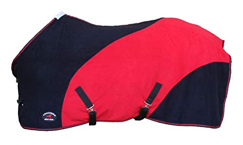 74" Horse Soft Fleece Cooler Contoured Exercise Blanket Liner Sheet Red BK 43F11 - color: Black Red, size: 74 inches