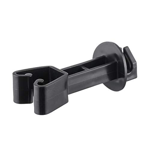 25-Pack Electric Fence Chain Link Extended Insulators, Black - color: Black