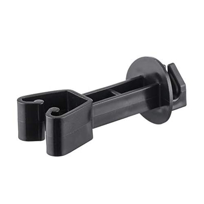 25-Pack Electric Fence Chain Link Extended Insulators, Black - color: Black