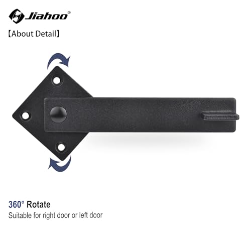 JIAHOO 6" Barn Door Flip Latch, Sturdy Farm Sliding Door Latch | Gate Latch for Fence, Shed Door, Farm Gate, Solid Metal Heavy Duty Iron Hardware, add More Security and Privacy, Matte Black
