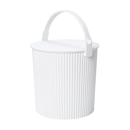 Hachiman Large Bucket, 2.6 Gallon Heavy Duty Bucket with Lid & Handle - color: White, size: Large