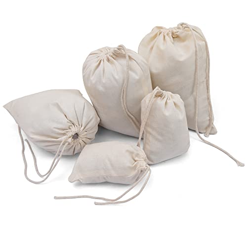 Premium Cotton Muslin Bags, 100% Organic Cotton with Single Drawstring. Premium Quality Reusable Eco-Friendly Natural Muslin Bags. (50, 6x8 Inches) - size: 6 x 8 Inches