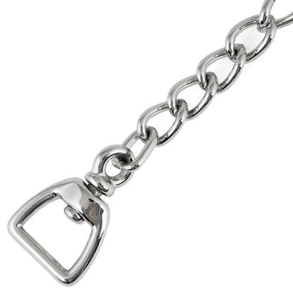 Jeffers Equine Horse Lead Chain 4 mm with Bolt Snap & Swivel Eye End – 20" Nickel Plated Stud Chain for Halter, Lead Rope, Tack, Training, Livestock, Stallion, Pony, Farm, Stable Use