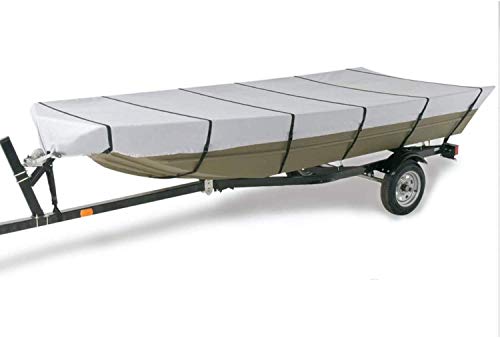 GOODSMANN Jon Boat Cover 14FT 70IN Beam 300D Gray with Straps Bag - size: Model B, 14ft Length, Beam Width to 70 inches
