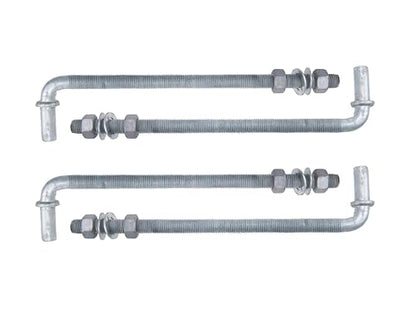 J-Bolt Post Hinge with 5/8" Hinge Pin Galvanized Post Gate Hinge for Chain Link Fence, Washers & Nuts Included (12" (4 Pcs)) - size: 12" (4 Pcs)