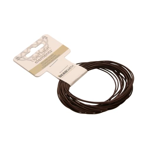 The Beadsmith Leather Cord – Brown – 1mm Spool – 5 Yards/1.52 Meters – Indian Leather Thong Ideal for Braiding, Beading, Necklaces, Fine Lacing, Hair Accessories & DIY Jewelry Making - size: 1mm, style: Brown – 5 Yards