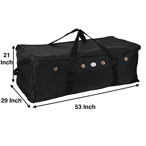 Majestic Ally 1200 D Nylon Fabric Large 44” x 20” x 16” and Extra Large 52" x 27" x21" Heavy-Duty Hay Bale Storage Bag (Black, X-Large) - color: Black, size: Extra Large