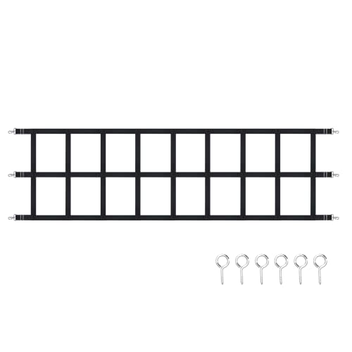 10' x 20" Stall Guards for Horses with Adjustable Straps and Hardware,Black | Horse Stall Gate with 6 Hooks and 6 Screws, for Stables, Barns, Breeding Farms, Fences to Keep Horse Securely
