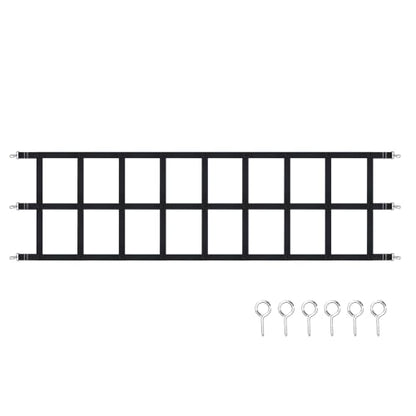 10' x 20" Stall Guards for Horses with Adjustable Straps and Hardware,Black | Horse Stall Gate with 6 Hooks and 6 Screws, for Stables, Barns, Breeding Farms, Fences to Keep Horse Securely