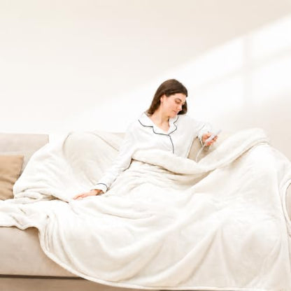 Heated Blanket Electric Blanket Twin Size, Fast Heating & Overheating Protection, Ultra Soft Heated Throw Blanket Twin Size with 5 Heating Levels & 10 Hours Auto Off, 62"x84", White - color: White, size: Twin-62"x84"