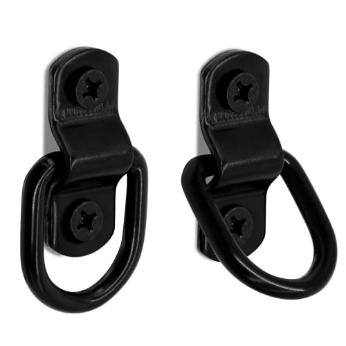 12 PCS D Ring Tie Down Anchors 1/4" Heavy Duty Trailer Anchor Lashing Rings 2400 lbs for Trailer Truck Bed Cargo Bracket Enclosed Points Pickup Camper Tie Down Straps, Black (Pack of 2) - size: Black 12PCS (Pack of 2)