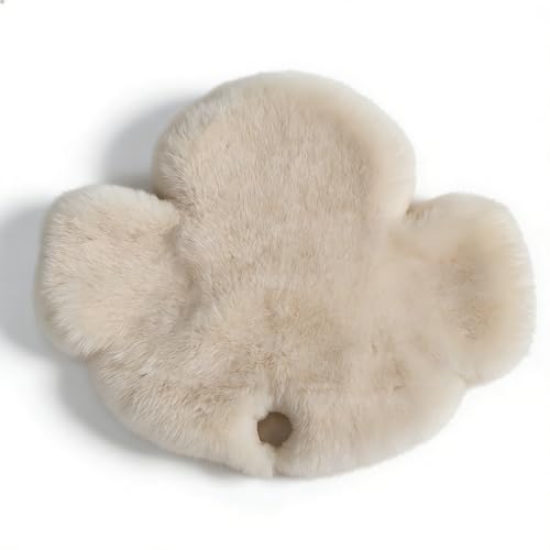 Western-Style Sheepskin Saddle Seat Cover, Sheepskin Saddle Pad, Genuine Merino Sheepskin Saddle Pad - color: Ivory White