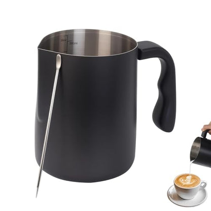 Milk Frothing Pitcher, Steaming Pitchers Stainless Steel Milk/Coffee/Cappuccino/Latte Art Barista Steam Pitchers Milk Jug Cup with Art Pen, 20oz - size: 20 Ounces