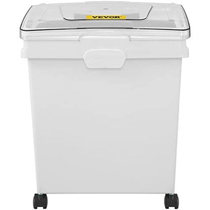 VEVOR Ingredient Bin, 10.5 Gallons Capacity Ingredient Storage Bin, PP Material Flour Bins On Wheels, White Shelf Ingredient Bin with Scoop and Sliding Lid, Commercial Storage Bins 3 Pcs/Set - size: 10.5 Gallon (3 Set)