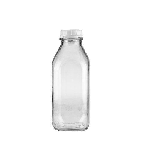 Plastic Crates for Glass Milk Bottles Commercial Duty (Set of Twelve 1 Ltr / 33.8 Oz Glass Bottles including Crate) - size: Set of Twelve 32 Oz Glass Bottles including Crate