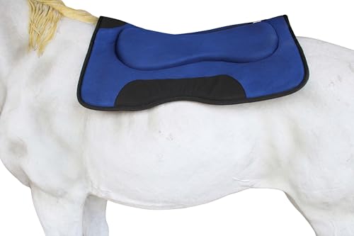 CHALLENGER Western Shock Absorbing Saddle Pad – Breathable Mesh Top, Non-Slip Neoprene Bottom, Contoured Wither Relief – 31" Spine x 18" Drop