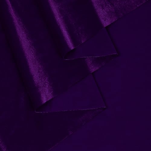 KKJIAF 2 Yard Dark Purple Stretch Velvet Fabric 60" Wide for DIY Crafts - color: Dark Purple, size: 2 Yard