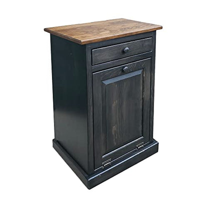 Peaceful Classics Wooden Tilt Out Trash Cabinet with Drawer, Mocha - color: Mocha, style: With Drawer