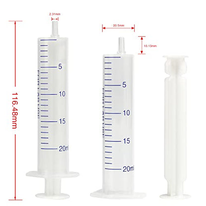 12 Pack 20 ml Plastic Syringe, Luer Slip Syringe Without Needle No Rubber Ring Used in Scientific Laboratories, Liquid refilling, DIY Crafts, Scientific Labs By Labfil - size: 20ML Plastic Syringe