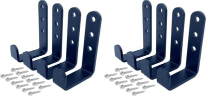 4 Pcs Black Heavy Duty Metal j Hooks for Hanging 230 lbs, Wall Mount Hook for Hanging Garage Storage Home Office Gym Sports Equipment, Tool Organization,Small U Hooks (L) (Pack of 2) - size: Large (Pack of 2)