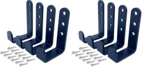 4 Pcs Black Heavy Duty Metal j Hooks for Hanging 230 lbs, Wall Mount Hook for Hanging Garage Storage Home Office Gym Sports Equipment, Tool Organization,Small U Hooks (L) (Pack of 2) - size: Large (Pack of 2)