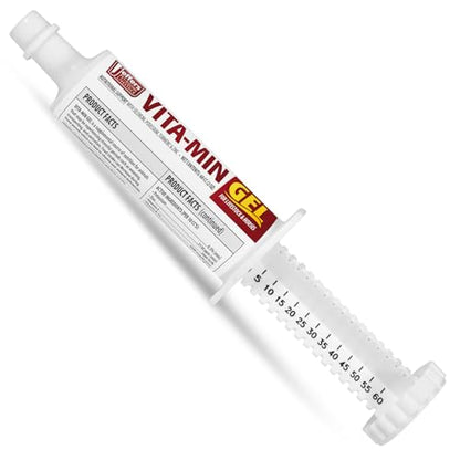 Jeffers Vita-Min Gel for Livestock & Horses – Multivitamin & Mineral Supplement with Selenium, Zinc, Potassium & Turmeric – Easy Oral Gel for Cattle, Goats, Sheep & Pig – 60 CC (2 OZ) Tube - size: 60 cc