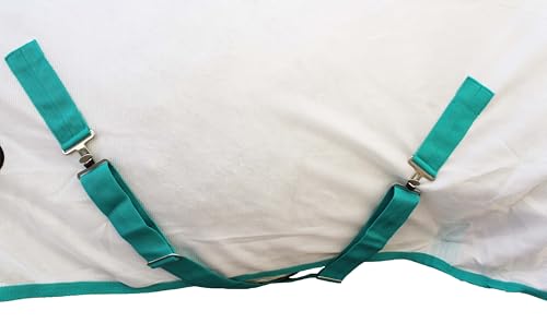 Challenger Horse Airflow Mesh Summer Light Fly Sheet Teal 7333 - color: White Teal, size: 80 inches