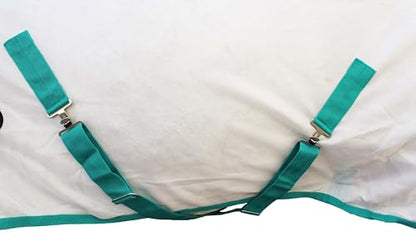 Challenger Horse Airflow Mesh Summer Light Fly Sheet Teal 7333 - color: White Teal, size: 80 inches