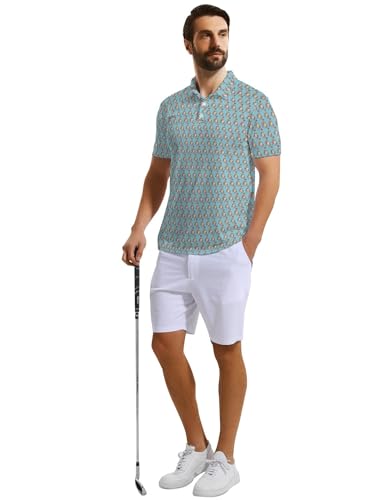 Funny Golf Shirts for Men, Quick Dry Moisture Wicking Polo Shirts - color: Breakfast Balls1, size: Medium