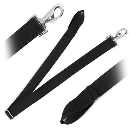 Jeffers Equine Replacement Adjustable Elastic Leg Straps for Horse Blankets, Sheets & Turnout Rug – Durable, Wide 1" Strap, Secure Fit, Adjustable for All Horses – Classic Black - Sold in Pairs