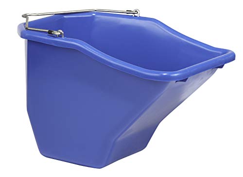 Little Giant® Plastic Better Bucket | Horse Feed Bucket | Ergonomically Designed | Flat Back Bucket | Made in USA | 20 Quarts | Blue - color: Blue, size: 20 Quarts
