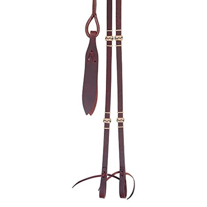 Billy Royal Flat Romel Reins for Horses with Rawhide Accents | Weighted Design for Correct Drape, Rawhide Braid Accents, Durable Harness Leather | 60" Length