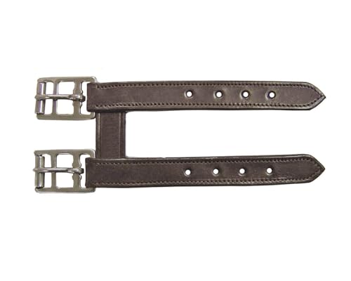 English Leather Elastic Girth Extender with Stainless Steel Roller Buckles and Double Layer Elastic. 1 Year Warranty. - color: Havana