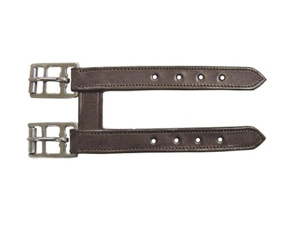 English Leather Elastic Girth Extender with Stainless Steel Roller Buckles and Double Layer Elastic. 1 Year Warranty. - color: Havana