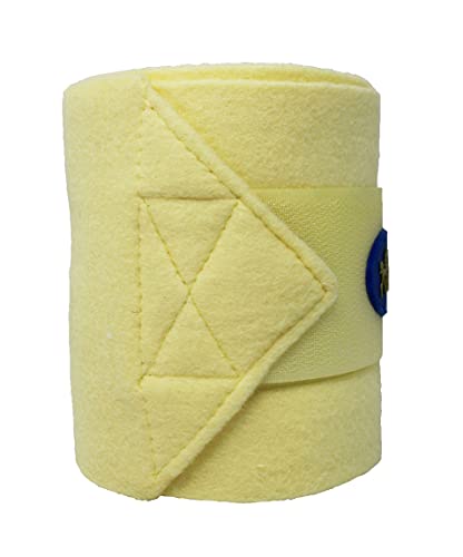 CHALLENGER 10ft Horse Grooming Leg Polo Wrap Set of 4 Soft Fleece 95R - color: Yellow