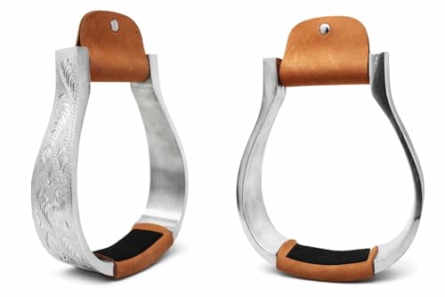 Horse Saddle Stirrups Western Saddle Aluminium Engraved Oxbow Stirrups 51183