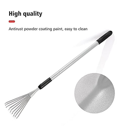 Extendable Handle Shrub Rake for Clean Debris Lawn Shrub Bush and Flowers | Small, light rake makes cln up a snap for garning, cping, or landsping. the telescopic handle extends up to 47.6-inches